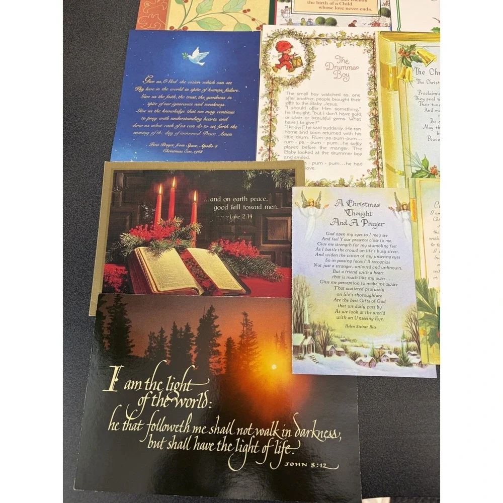 Vintage Christmas Cards Fronts ONLY Bible Verses More Scrapbooking Crafts 50+